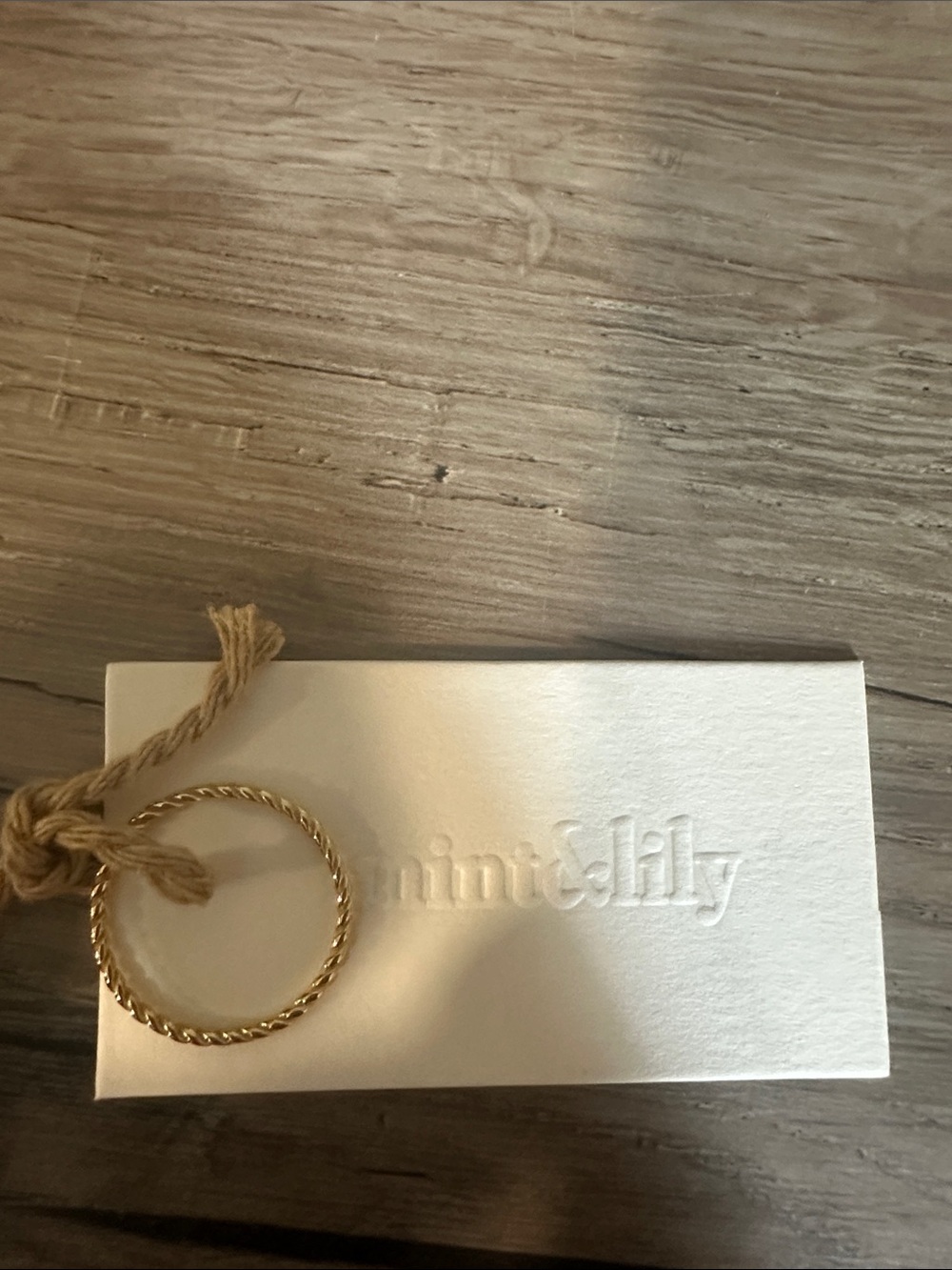 mint&lily Gold Twisted Rope Ring - Classic Stackable Band